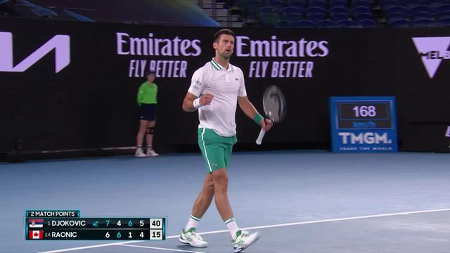 4e tour, N.Djokovic (SER) - M.Raonic (CAN) (7-6, 4-6, 6-1, 6-4)