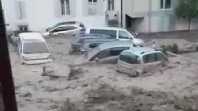 Vidéo des inondations à Cressier (NE)