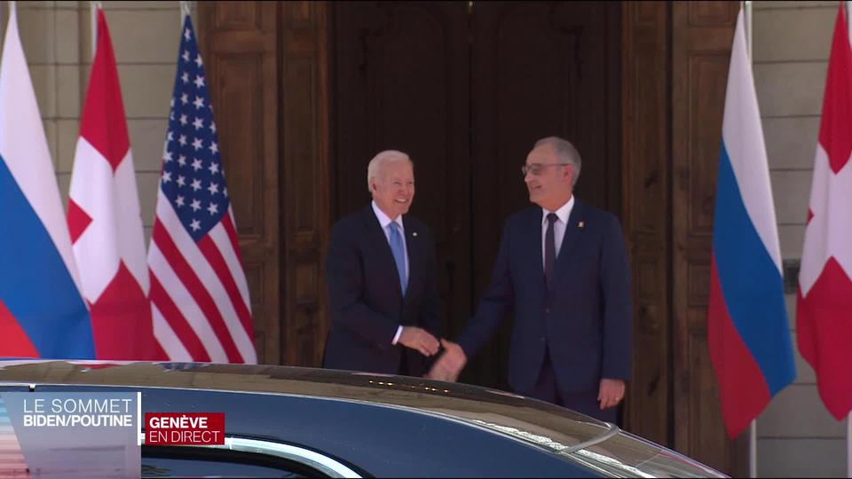 Arrivée de Joe Biden au parc La Grange, accueilli par Guy Parmelin