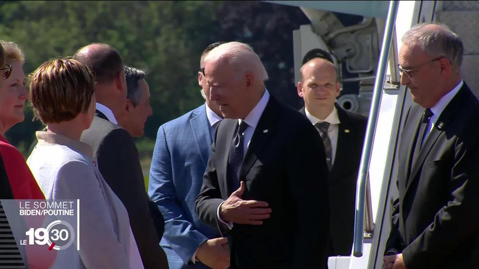 Arrivée solennelle du président américain Joe Biden à Genève à bord de l'Air Force One.