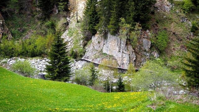 Surselva - Passerelle de Ligno dans la vallée du Medel. [Depositphotos - Davide1968]