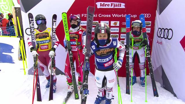 Idre Fjäll (SUE), skicross dames: Alizée Baron (FRA) 1re,  Fanny Smith (SUI) 3e