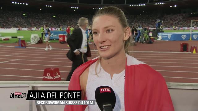 Finale, 100m dames: Del Ponte (SUI) à l'interview après sa 3e place