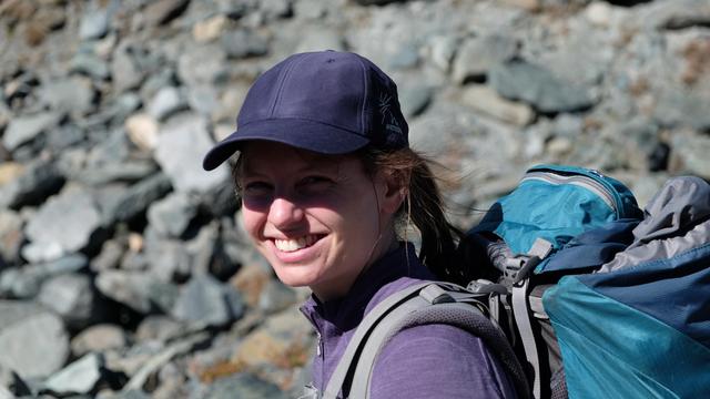 Rebecca Gugerli au Findelgletscher. [DR - Dr. Alessandro Cicoira]