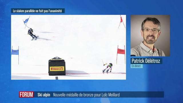 Ski: Loïc Meillard remporte sa deuxième médaille de bronze au slalom parallèle