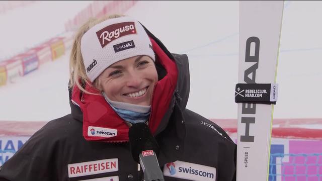 St-Moritz (SUI), super-G dames: interview de Lara Gut-Behrami (SUI) après sa victoire