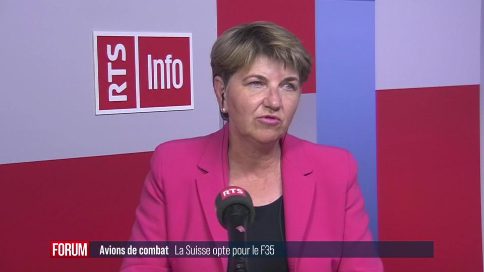 Nouvel avion de combat américain F-35 pour la Suisse: interview de Viola Amherd