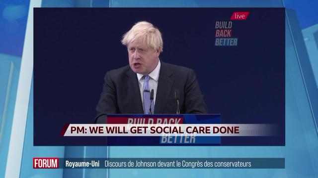 Discours optimiste de Boris Johnson devant le Congrès des conservateurs britanniques (vidéo)