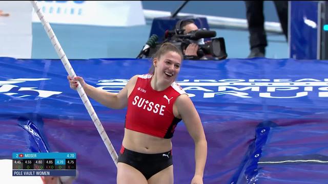 Saut à la perche dames, finale: Angelica Moser (SUI) en or avec un saut à 4m75!