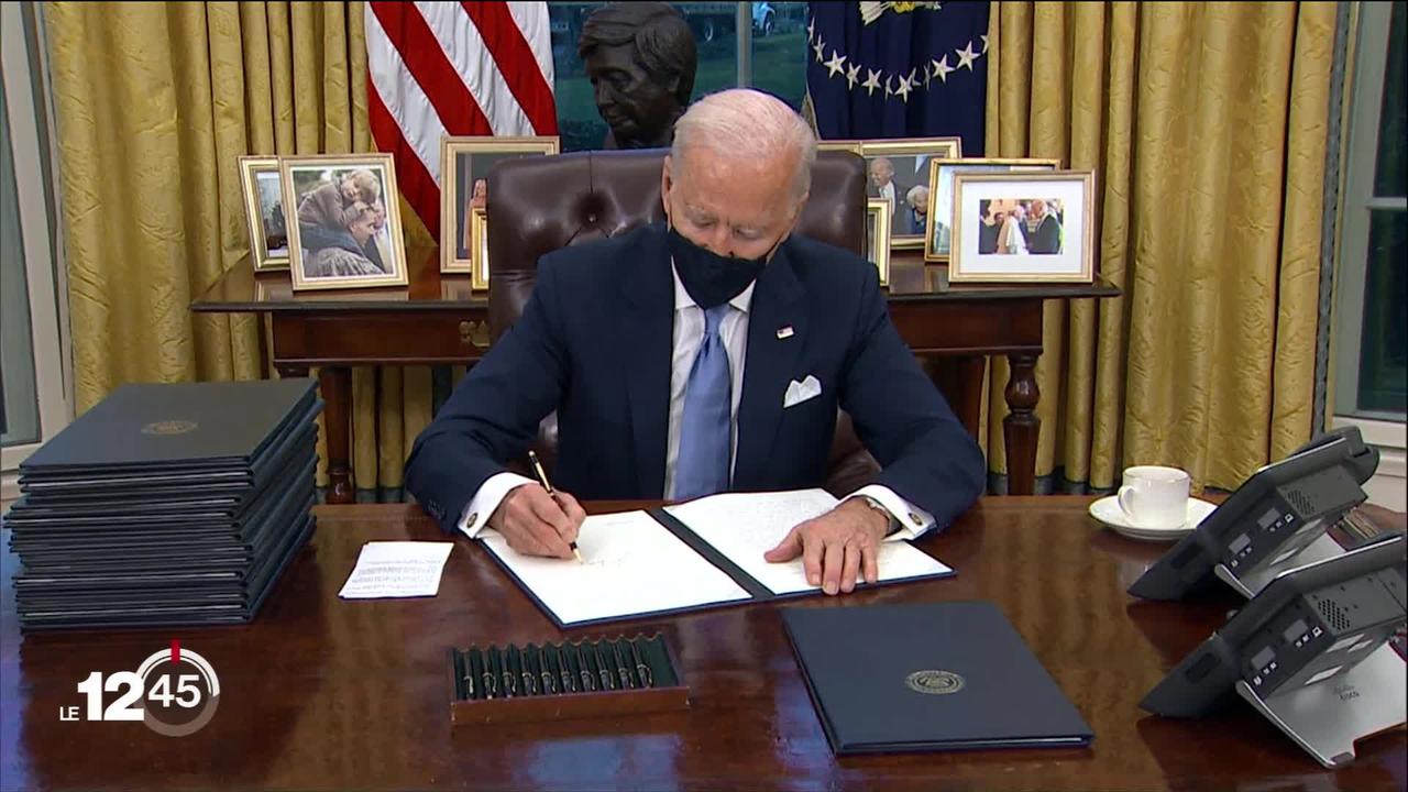 Premières heures et premières mesures du nouveau président américain Joe Biden.