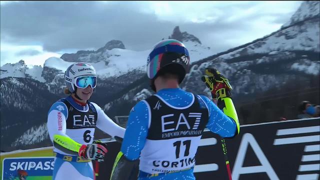 Cortina (ITA), Slalom parallèle messieurs 1-8e: Odermatt (SUI) est éliminé par De Aliprandini (ITA) pour un centième