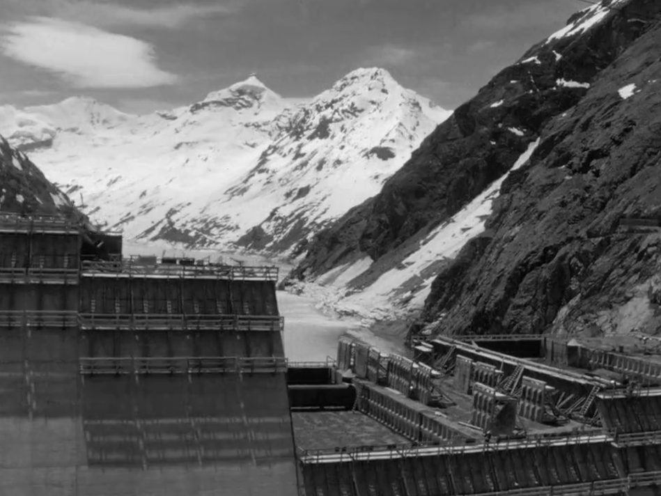 Le barrage de la Grande Dixence en 1960. [RTS]