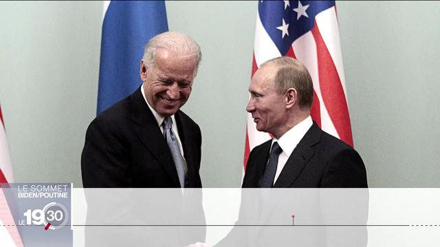 Portraits croisés de Biden et Poutine, deux présidents aux styles et valeurs diamétralement opposés.