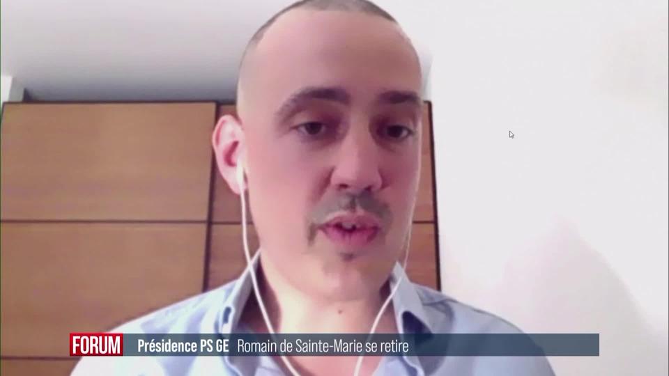 L’interview de Romain de Sainte Marie qui quitte la coprésidence du Parti socialiste genevois pour des raisons de santé (vidéo)