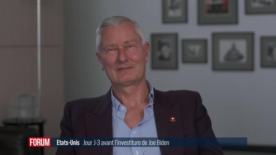 Jacques Pitteloud évoque les futurs relations entre les Etats-Unis et la Suisse après l’investiture de Joe Biden (vidéo)