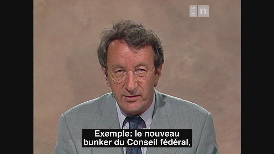 ARCHIVES - Le secret de polichinelle du bunker du Conseil fédéral (Télé journal, 20.07.1994)