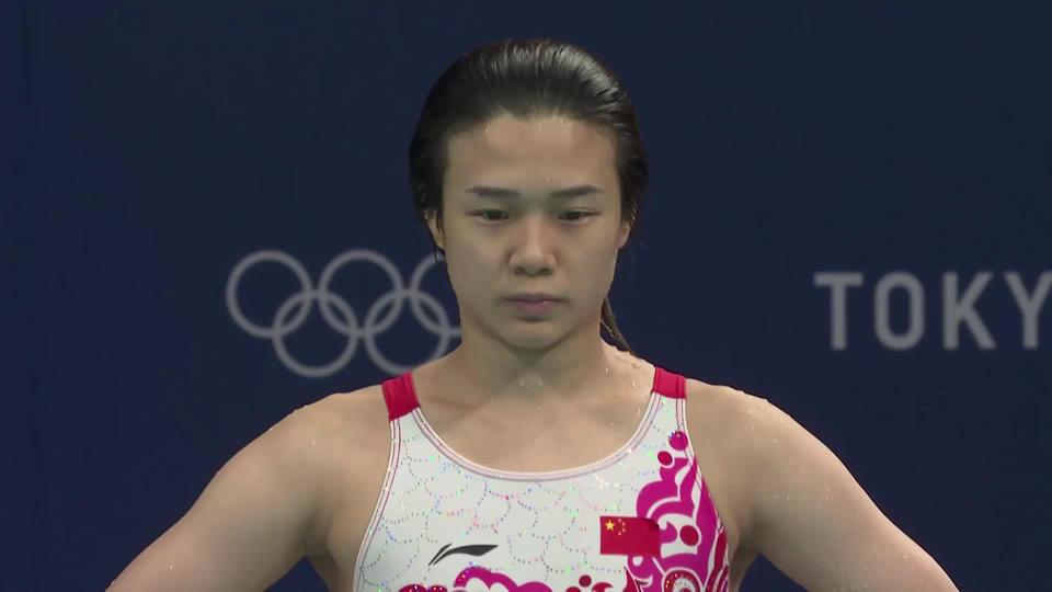 Plongeon, tremplin 3m dames : Shi Tingmao (CHN) en or devant sa compatriote Wang Han et Krysta Palmer (USA)