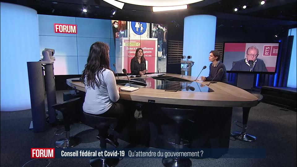 Qu'attendre du Conseil fédéral sur le Covid-19? Débat entre Léonore Porchet, Jean-Luc Addor et Charles Juillard