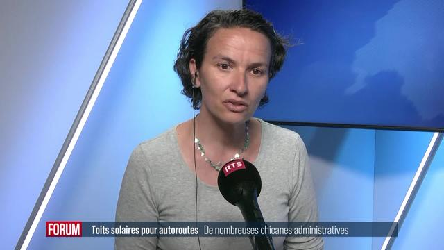 Le projet de toit solaire pour autoroutes rencontre des difficultés administratives: interview de Céline Dessimoz