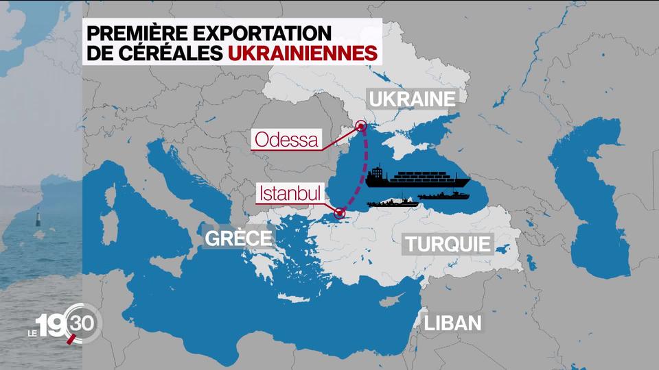 En Ukraine, les exportations de céréales reprennent sous surveillance à Odessa, après des mois de blocage dus à l’invasion russe