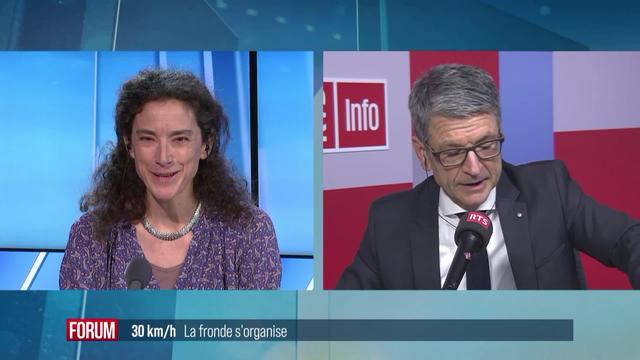 La fronde contre le 30 km-h généralisé en ville s'organise: débat entre Peter Goetschi et Isabelle Pasquier-Eichenberger