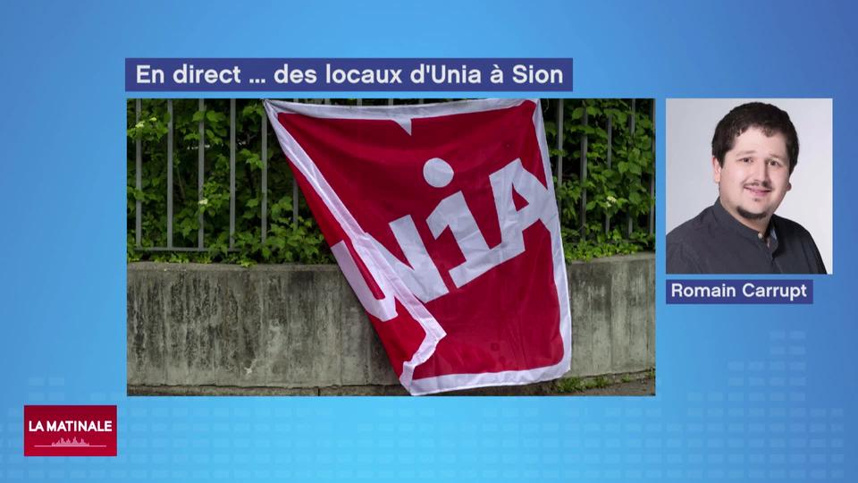 En direct des locaux d'Unia à Sion