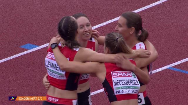 Athlétisme, 4x400m dames: le relais suisse en finale