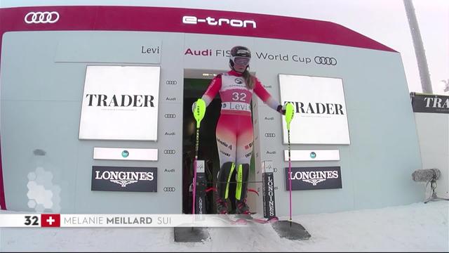 Levi (FIN), slalom dames, 1re manche: Mélanie Meillard (SUI) enfourche