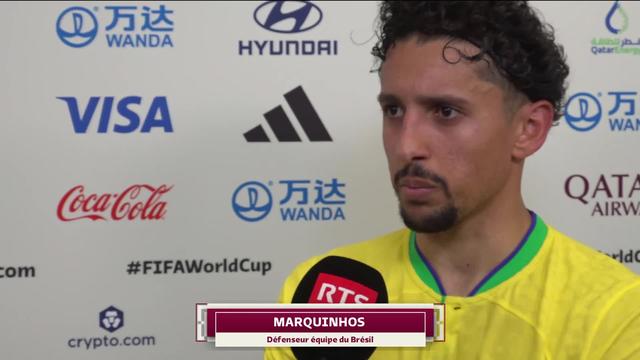 Gr. G, Brésil - Suisse (1-0): la réaction du défenseur brésilien Marquinhos