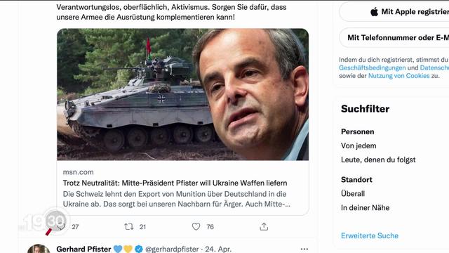 Le président du Centre Gerhard Pfister dénonce la non-assistance de la Suisse à l’Ukraine et milite pour la livraison d’armes