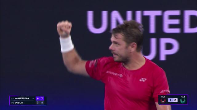 Brisbane (AUS), Wawrinka (SUI) - Bublik (KAZ) (6-3, 7-6): Wawrinka offre la victoire à la Suisse