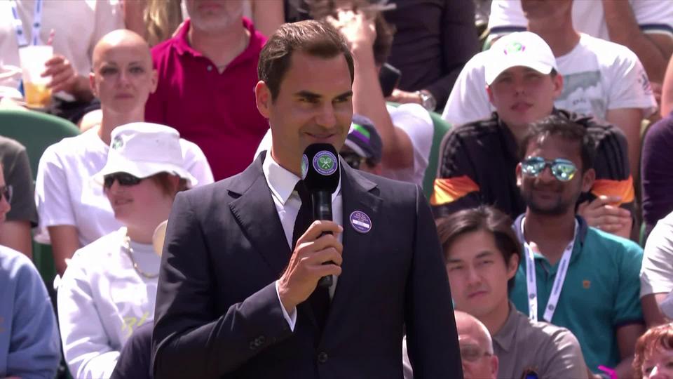 Wimbledon 2022: Roger Federer (SUI) a l'interview sur le Court Central de Wimbledon