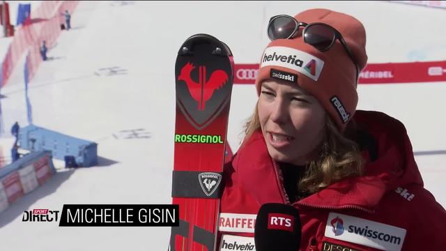 Courchevel (FRA), Slalom dames, 1re manche: Michelle Gisin (SUI) à l'interview