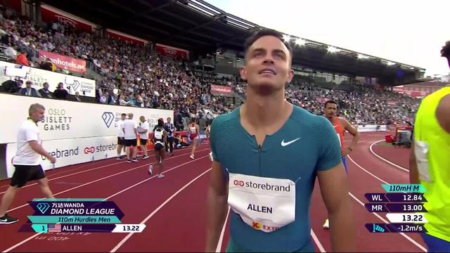 Oslo (NOR), 110m haies messieurs: Allen (USA) s'impose, Jason Joseph (SUI) 5e