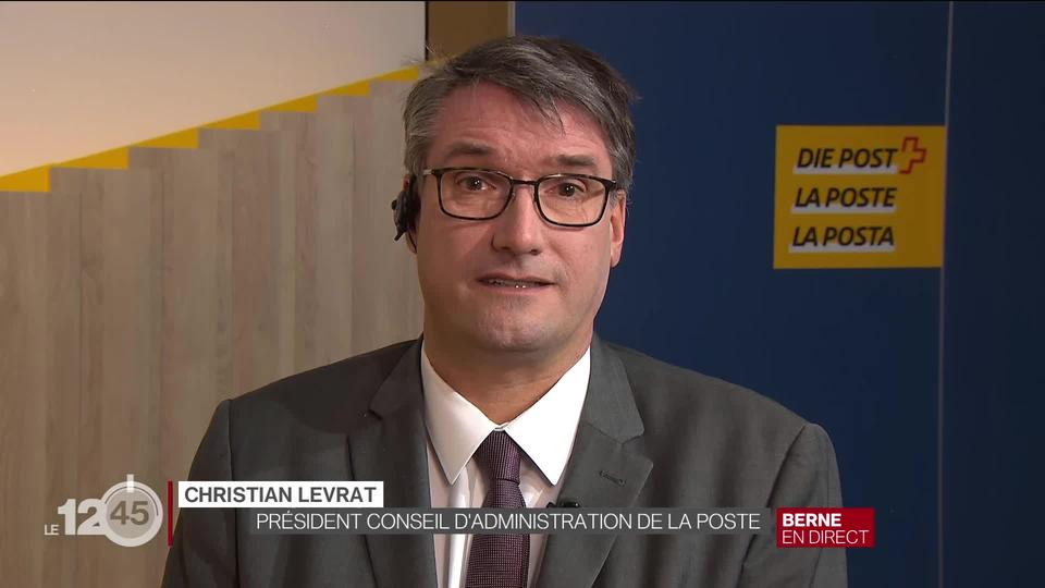 Christian Levrat, président du conseil d'administration de La Poste, commente les bénéfices réalisés par le géant jaune en 2021