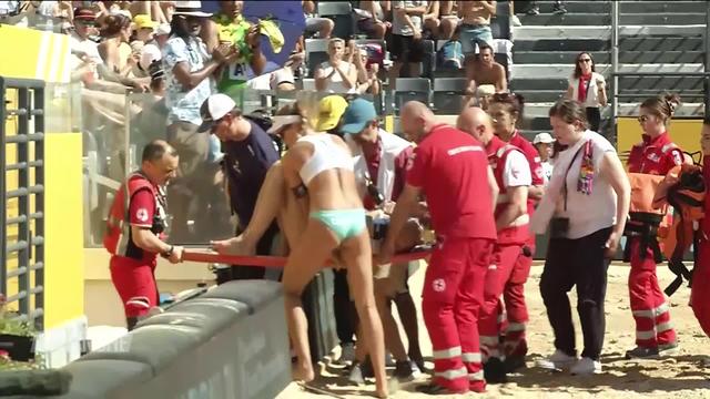 Beachvolley, Petite finale dames: Joana Heidrich se blesse gravement