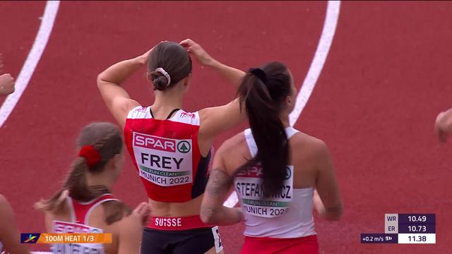 Athlétisme, 100m : Géraldine Frey (SUI) termine 3e de sa série et se qualifie