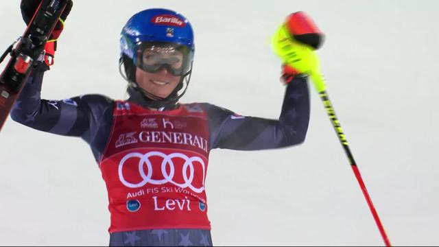 Levi (FIN), slalom dames, 2e manche: Mikaela Shiffrin (USA)
