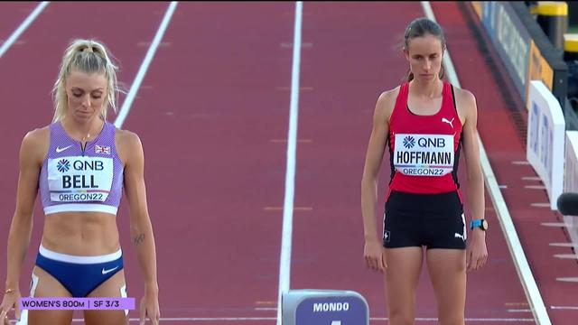 Eugene (USA). 800m dames, 1-2 finales: Hoffmann (SUI) rate la qualification de peu
