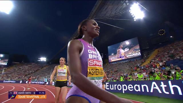 Athlétisme, 100m dames, 1-2 finales: Asher-Smith (GBR) en finale pour conserver son titre, Kouni (SUI) 7e