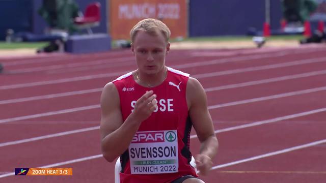 Athlétisme, 200m: Felix Svensson (SUI) 6e de sa série, est éliminé