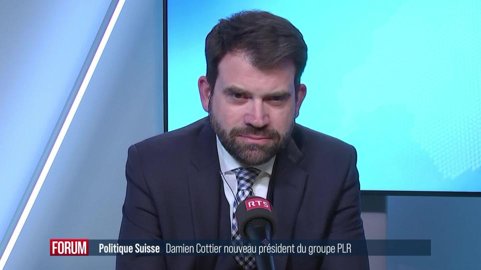 La réaction de Damien Cottier après son élection à la tête du groupe parlementaire PLR (vidéo)