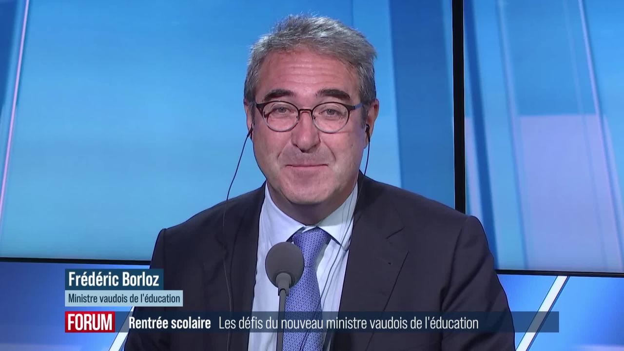 Première rentrée pour le nouveau conseiller d’Etat vaudois de l’éducation: interview de Frédéric Borloz (vidéo)
