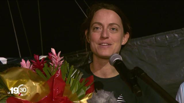 La navigatrice genevoise Justine Mettraux est la première femme à rallier l'arrivée de la Route du Rhum 2022