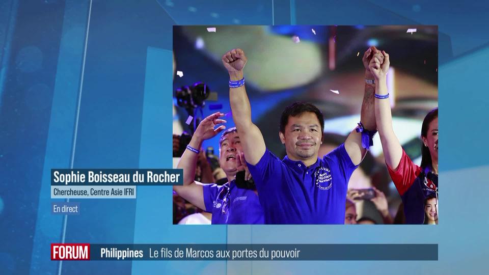 Le fils de l’ex-dictateur Marcos bientôt élu aux Philippines? Interview de Sophie Boisseau du Rocher (vidéo)