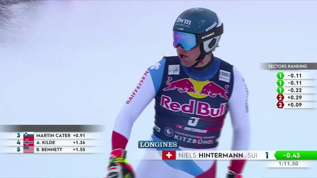 Kitzbühel (AUT), descente messieurs, entraînement: Hintermann (SUI) meilleur Suisse avec le 3e chrono