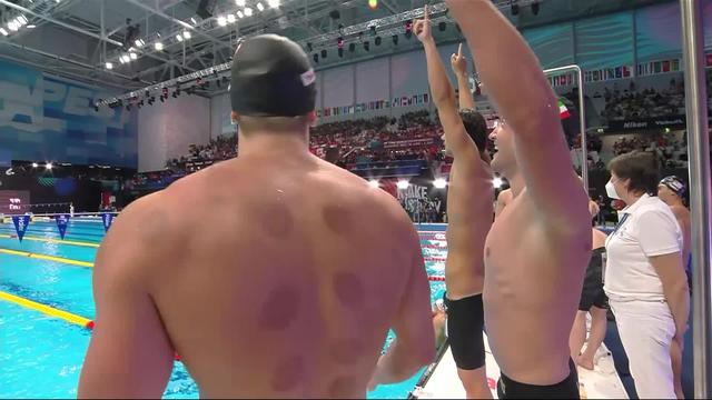 Budapest (HUN), finale relais 4x100m 4 nages messieurs: le relais italien réalise l'exploit en s'imposant devant les Etats-Unis !