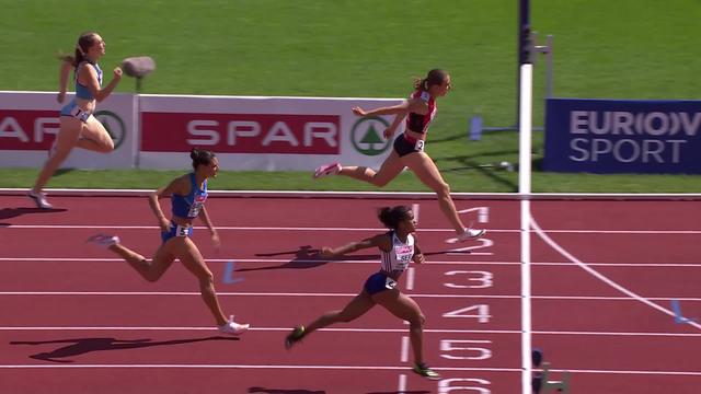 Athlétisme, 400m haies dames: la série de Annina Fahr (SUI)