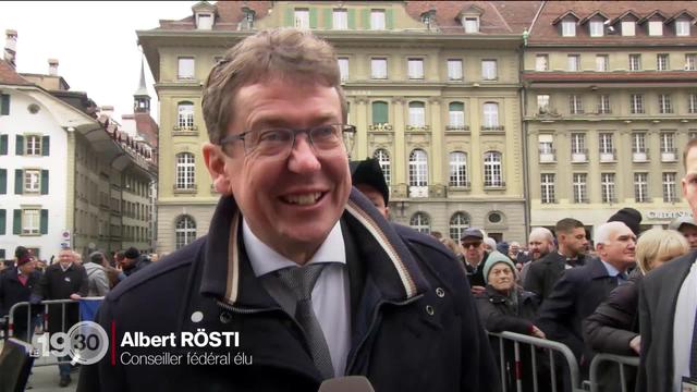 Pas de surprise, mais de l'émotion pour Albert Rösti, le jour de son élection au Conseil fédéral