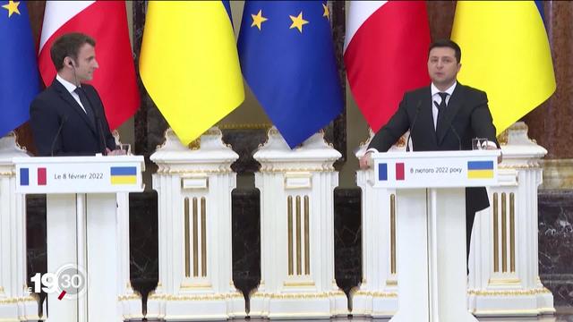 À Kiev, Emmanuel Macron voit des "solutions concrètes" à la crise russo-ukrainienne